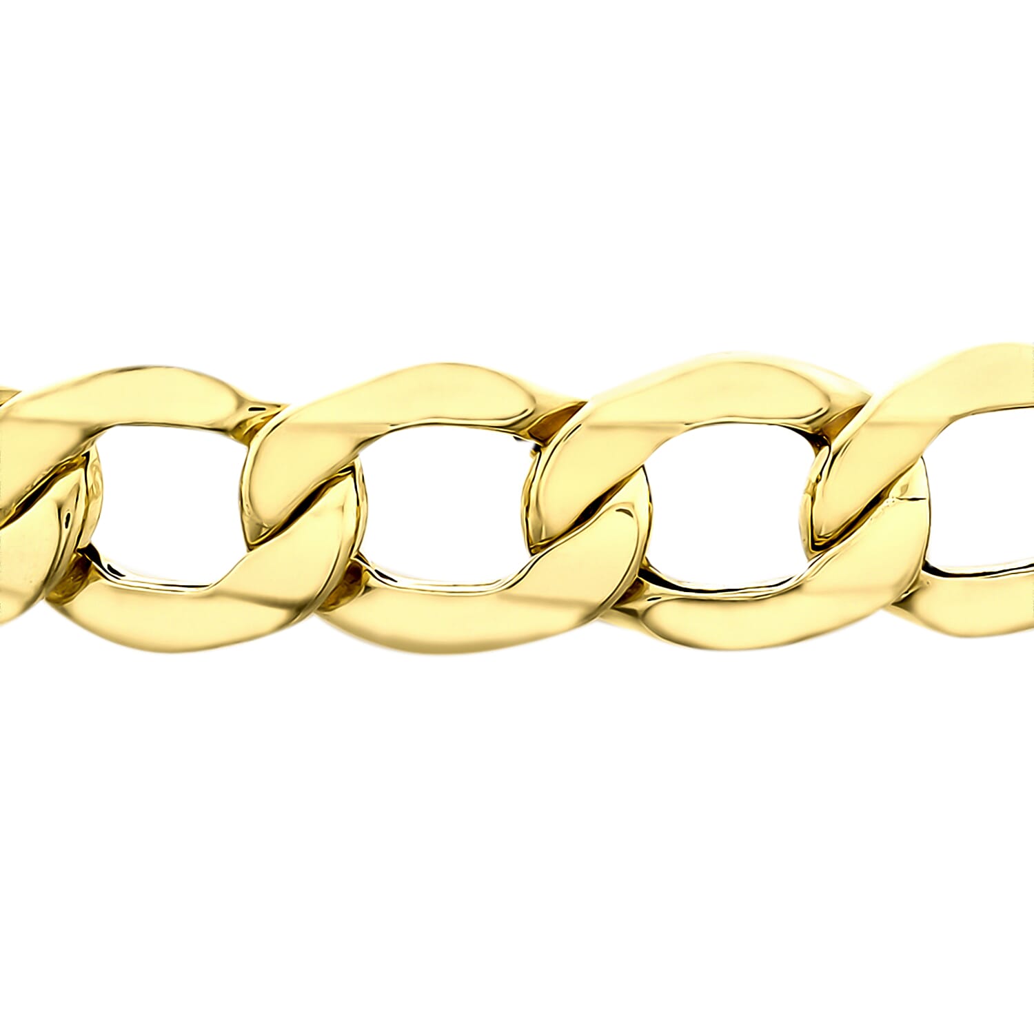 9K Yellow Gold High Finish Curb Chain Bracelet 7.25 Inch, 4.5 grams