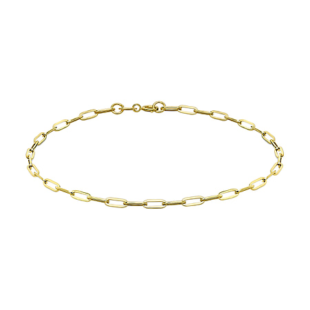 9K Yellow Gold 2.3MM Paperclip Chain Bracelet 7.25 Inch 0.85 grams