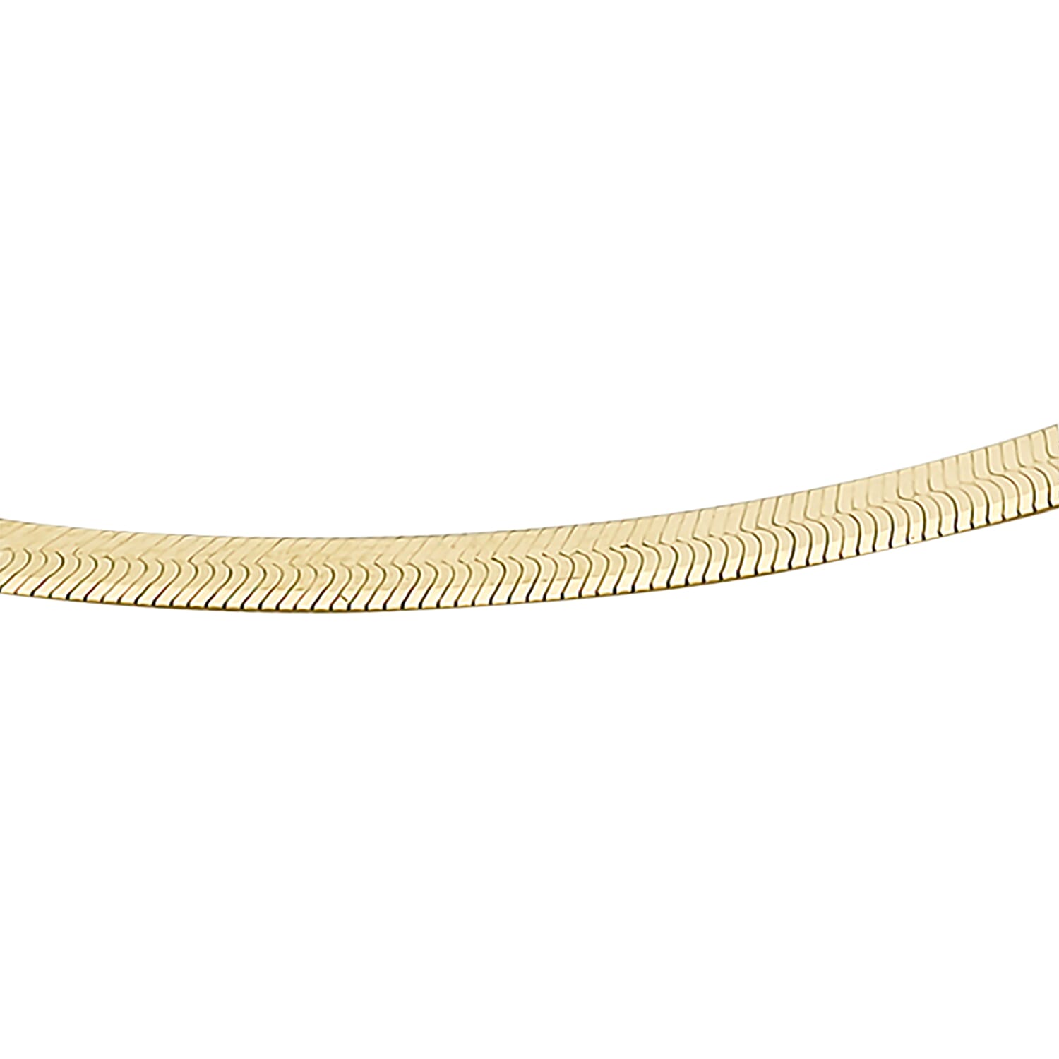 9K Yellow Gold Herringbone Chain Bracelet 7.5 Inch, 3.9 grams