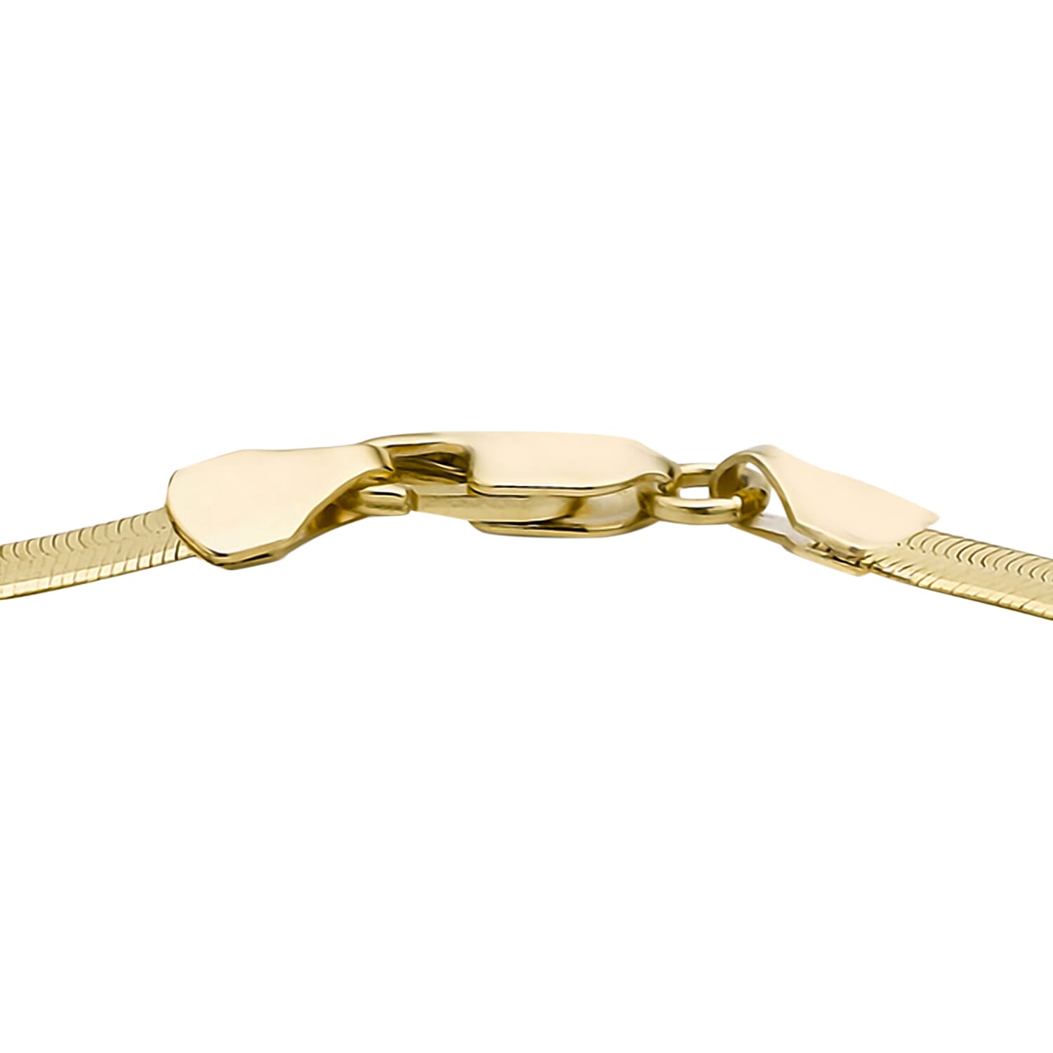 9K Yellow Gold Herringbone Chain Bracelet 7.5 Inch, 3.9 grams