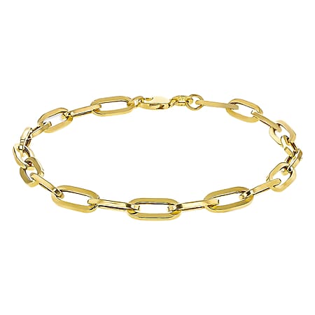 9K Yellow Gold 4.9MM Paperclip Chain Bracelet 7.5 Inch 3.7 grams 9K Yellow Gold 4.9MM Paperclip Chain Bracelet 7.5 Inch 3.7 grams