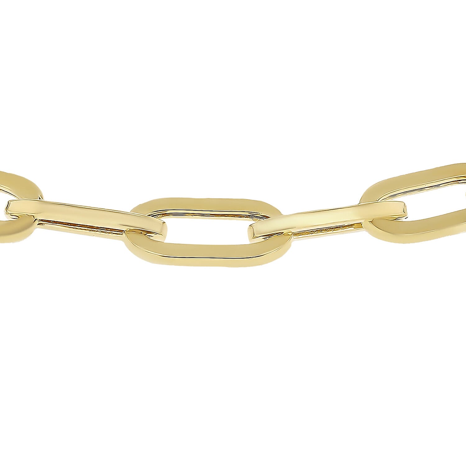 9K Yellow Gold 4.9MM Paperclip Chain Bracelet 7.5 Inch, 3.7 grams