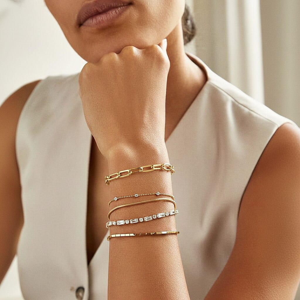 9K Yellow Gold 4.9MM Paperclip Chain Bracelet 7.5 Inch, 3.7 grams