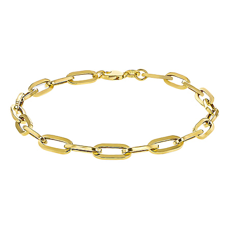 9K Yellow Gold 4.9MM Paperclip Chain Bracelet 7.5 Inch 3.7 grams