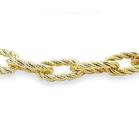9K Yellow Gold Textured Oval Link Bracelet 7.5 Inch, 4.5 grams