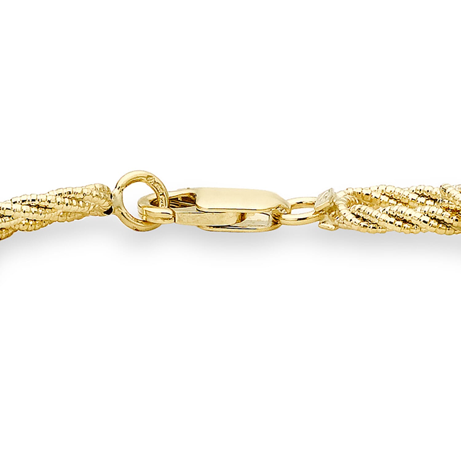 9K Yellow Gold Textured Oval Link Bracelet 7.5 Inch, 4.5 grams