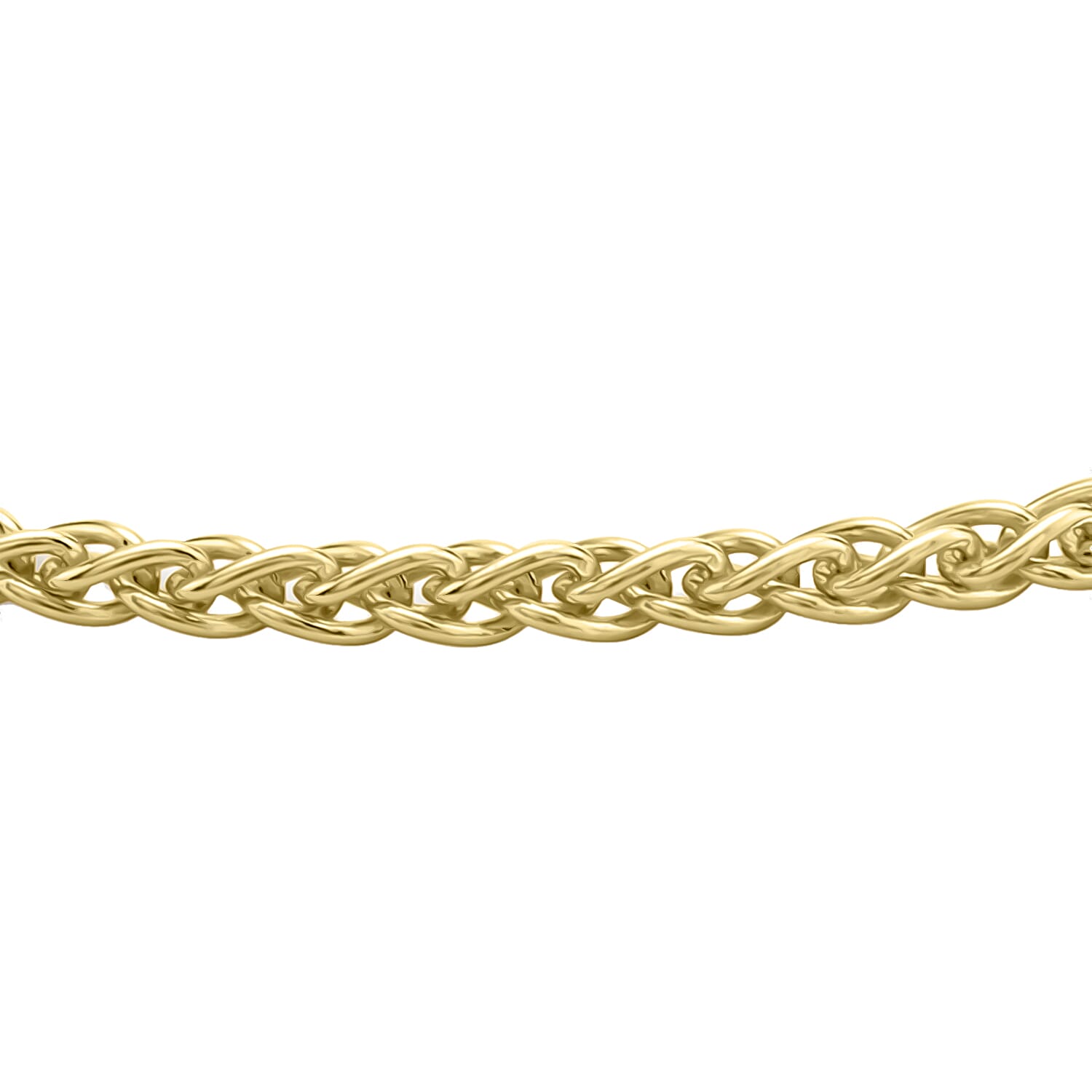 9K Yellow Gold 2.2MM Spiga Chain Bracelet 7.5 Inch, 2.9 grams