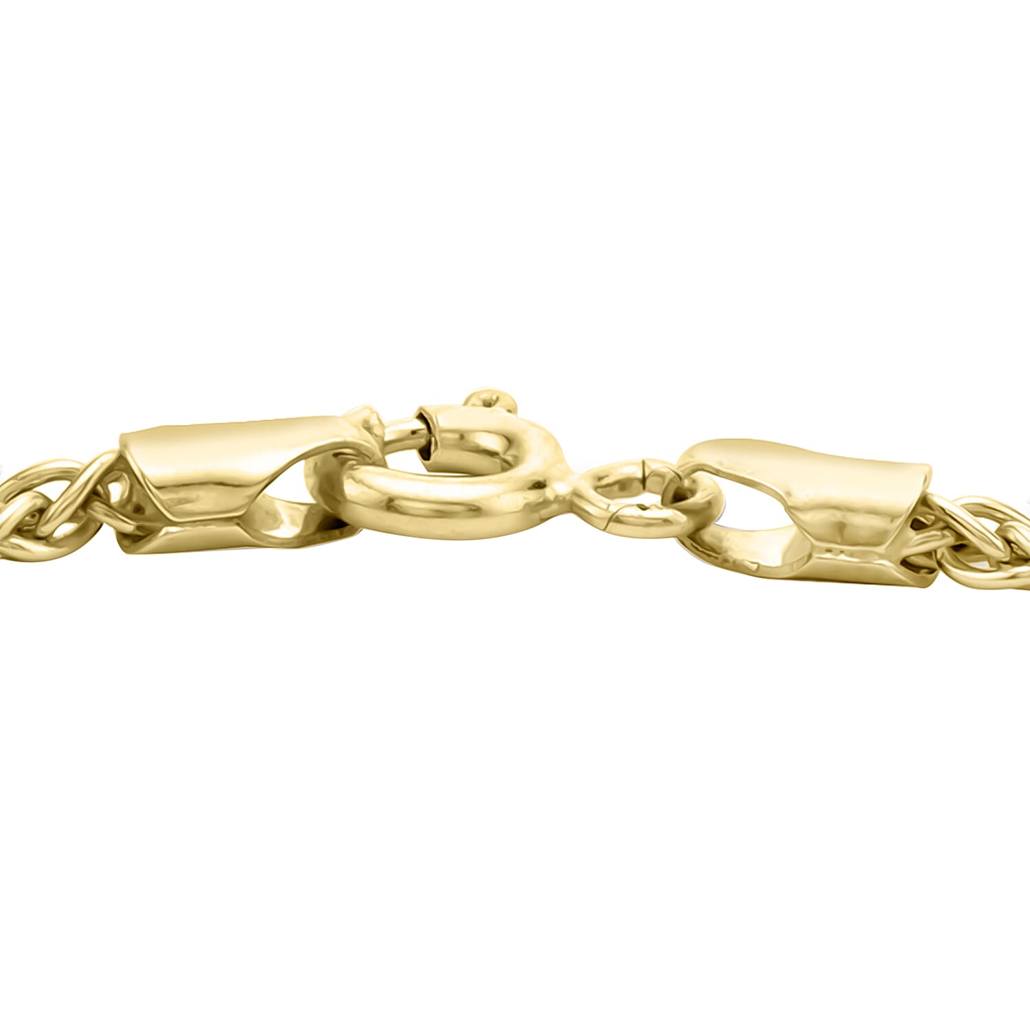 9K Yellow Gold 2.2MM Spiga Chain Bracelet 7.5 Inch, 2.9 grams