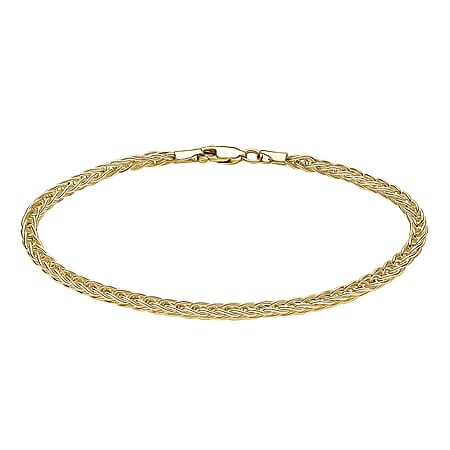 9K Yellow Gold 3MM Spiga Chain Bracelet 7.5 Inch 3 grams