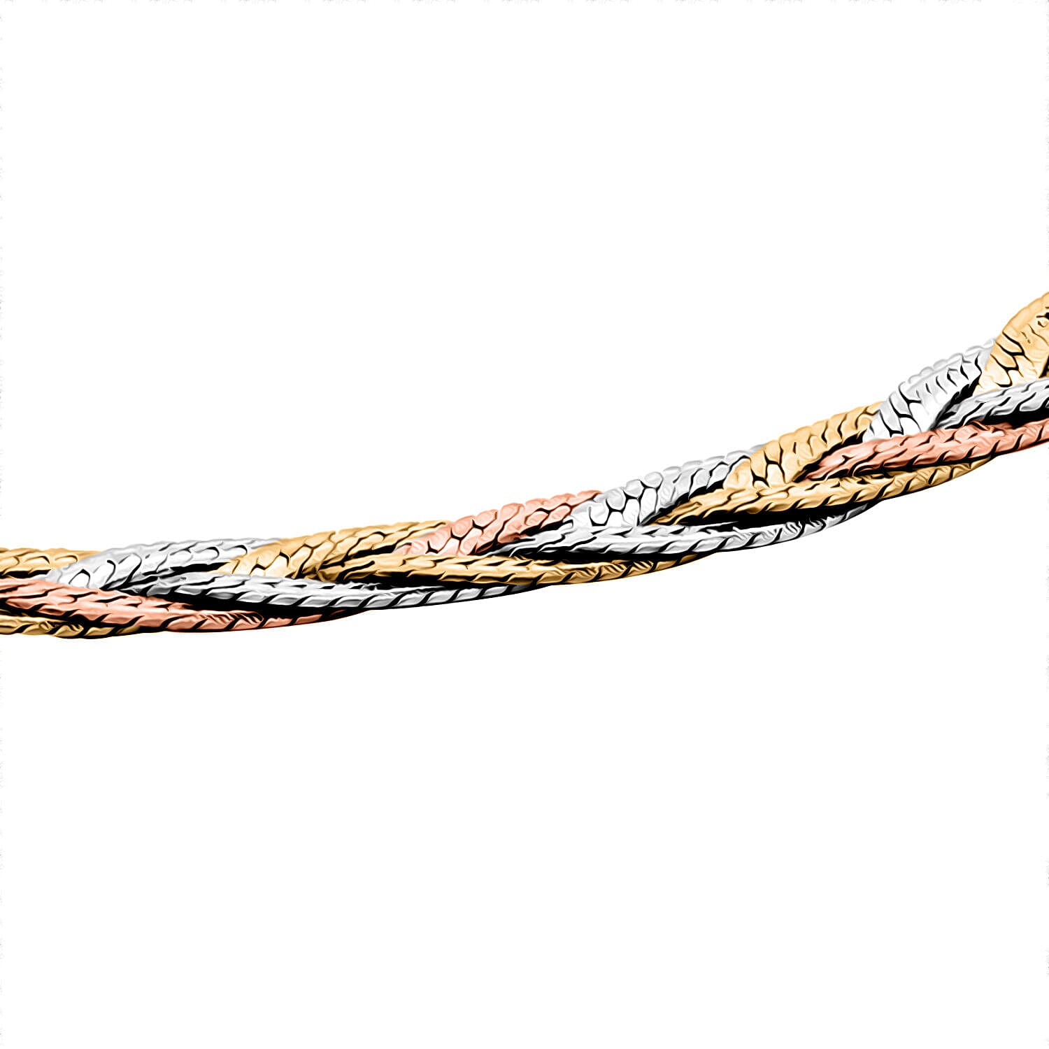9K Tri Colour Gold Triple Plait Diamond Cut Herringbone 9K Tri Colour Gold Triple Plait Diamond Cut Herringbone