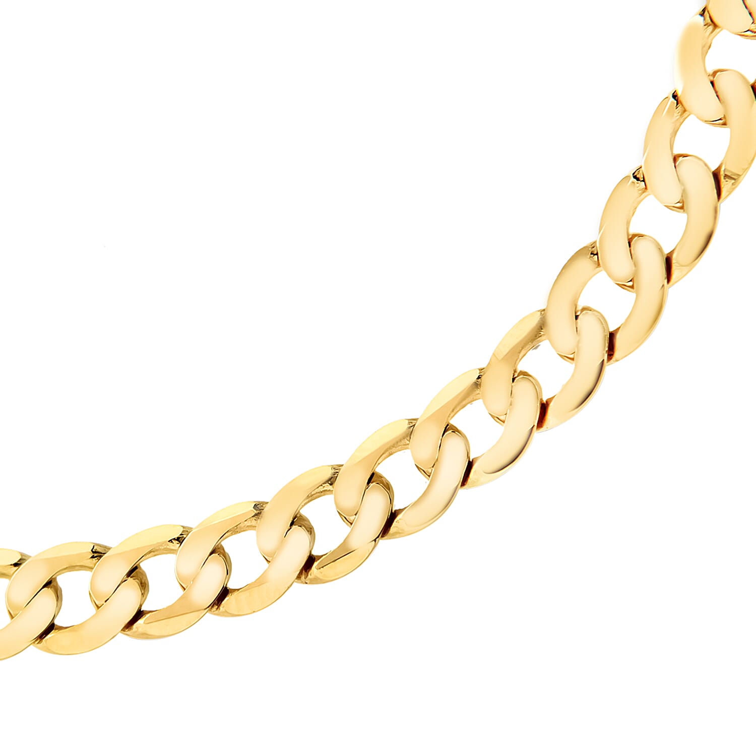 9K Yellow Gold 4MM Flat Diamond Cut Curb Bracelet 8 Inch, 5.1 grams