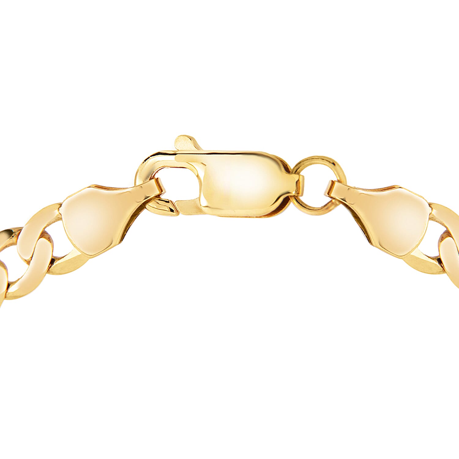 9K Yellow Gold 4MM Flat Diamond Cut Curb Bracelet 8 Inch, 5.1 grams