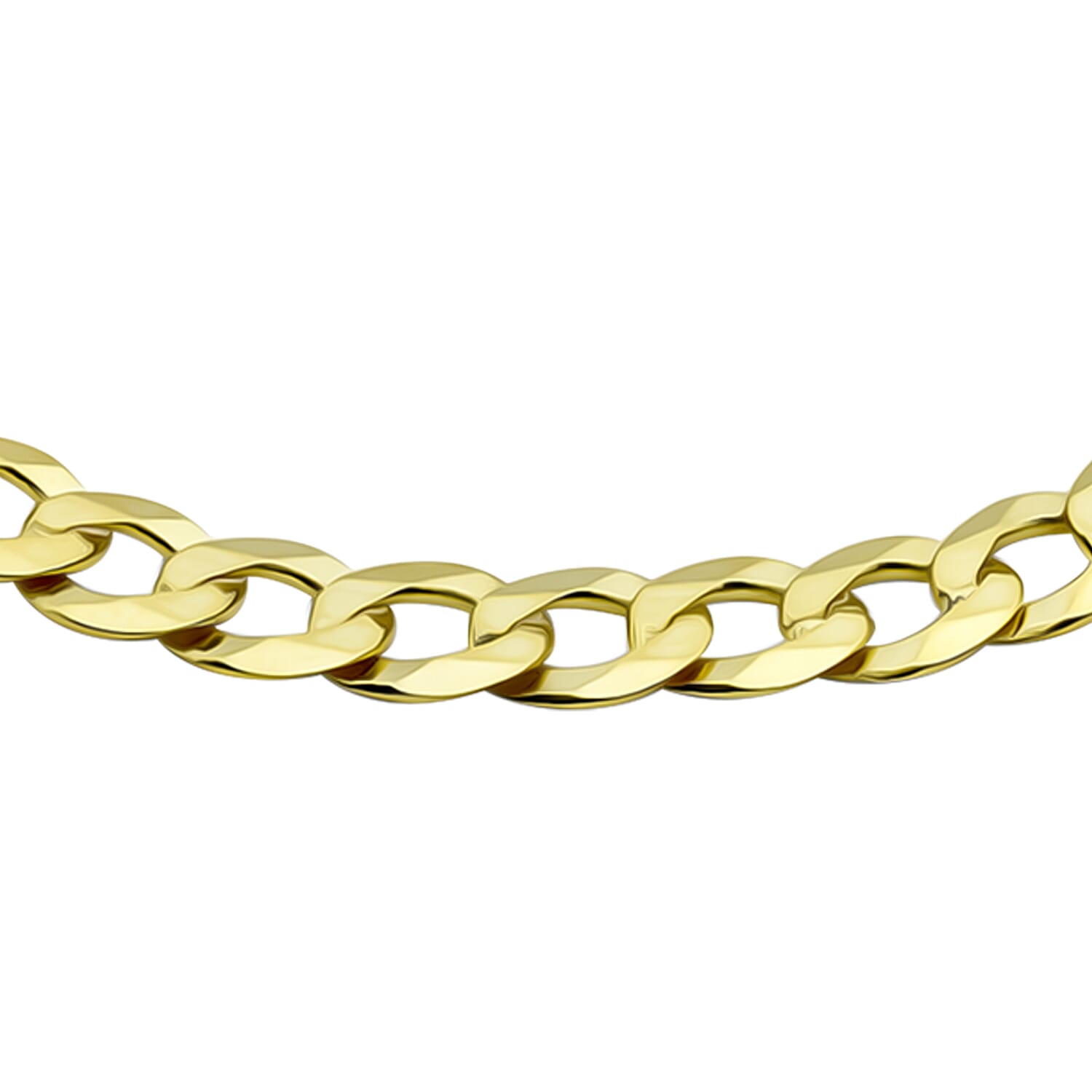 9K Yellow Gold Diamond Cut Flat Curb Chain Bracelet 8 Inch, 6.2 grams