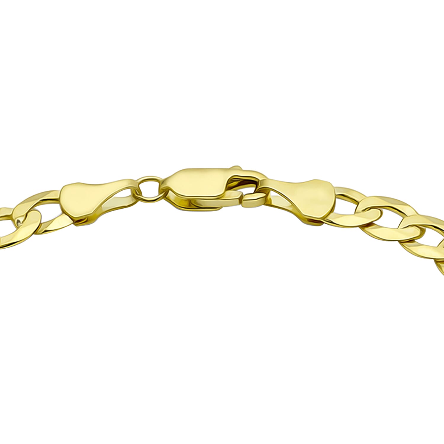 9K Yellow Gold Diamond Cut Flat Curb Chain Bracelet 8 Inch, 6.2 grams