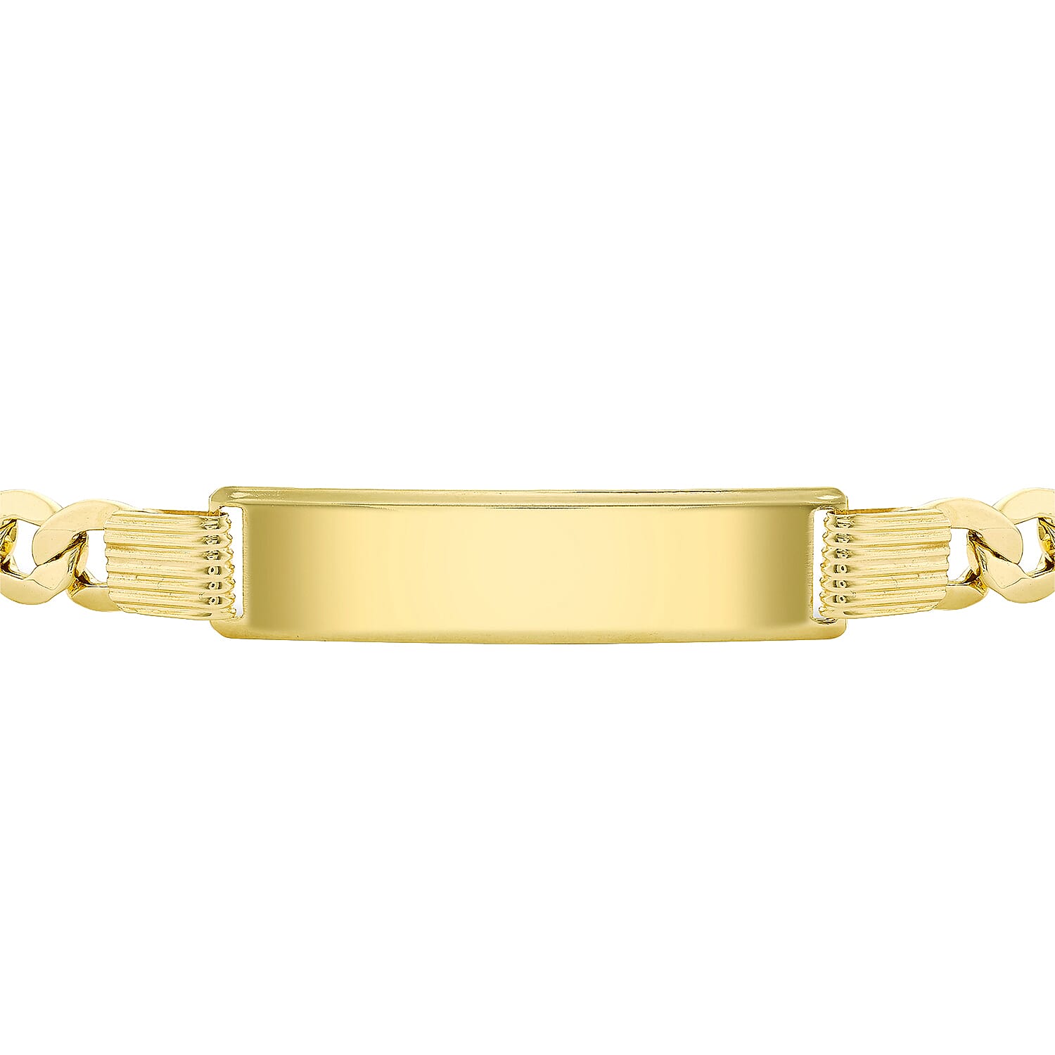 9K Yellow Gold 31MM X 8.5MM Hollow Curb Id Bracelet 8.5 Inch, 6.3 grams