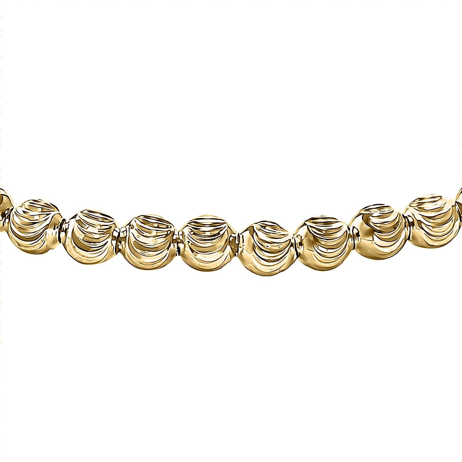 9K Yellow Gold Ball and Chain Adjustable Bracelet Maximum 9 Inch, 1.8 grams