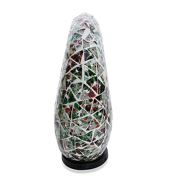 Mosaic Donut Lamp (Size 30x28x7 Cm) - Green & Red