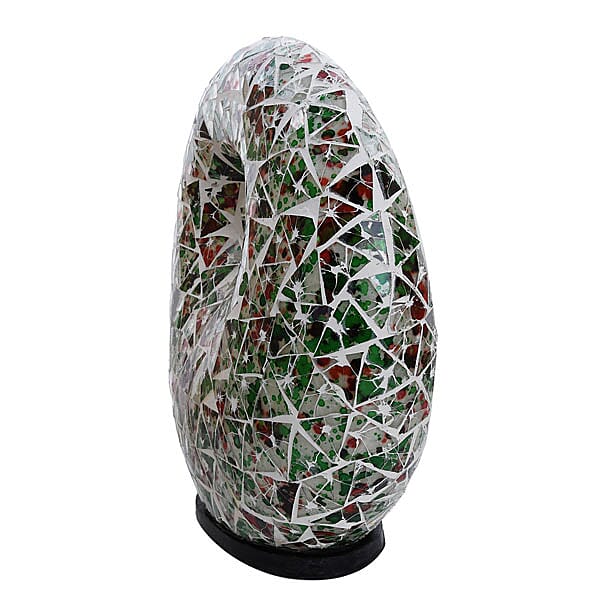 Mosaic Donut Lamp (Size 30x28x7 Cm) - Green & Red
