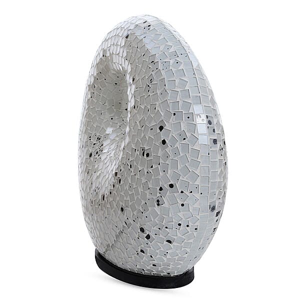 Mosaic Donut Lamp (Size-30x28x7Cm) - White & Black