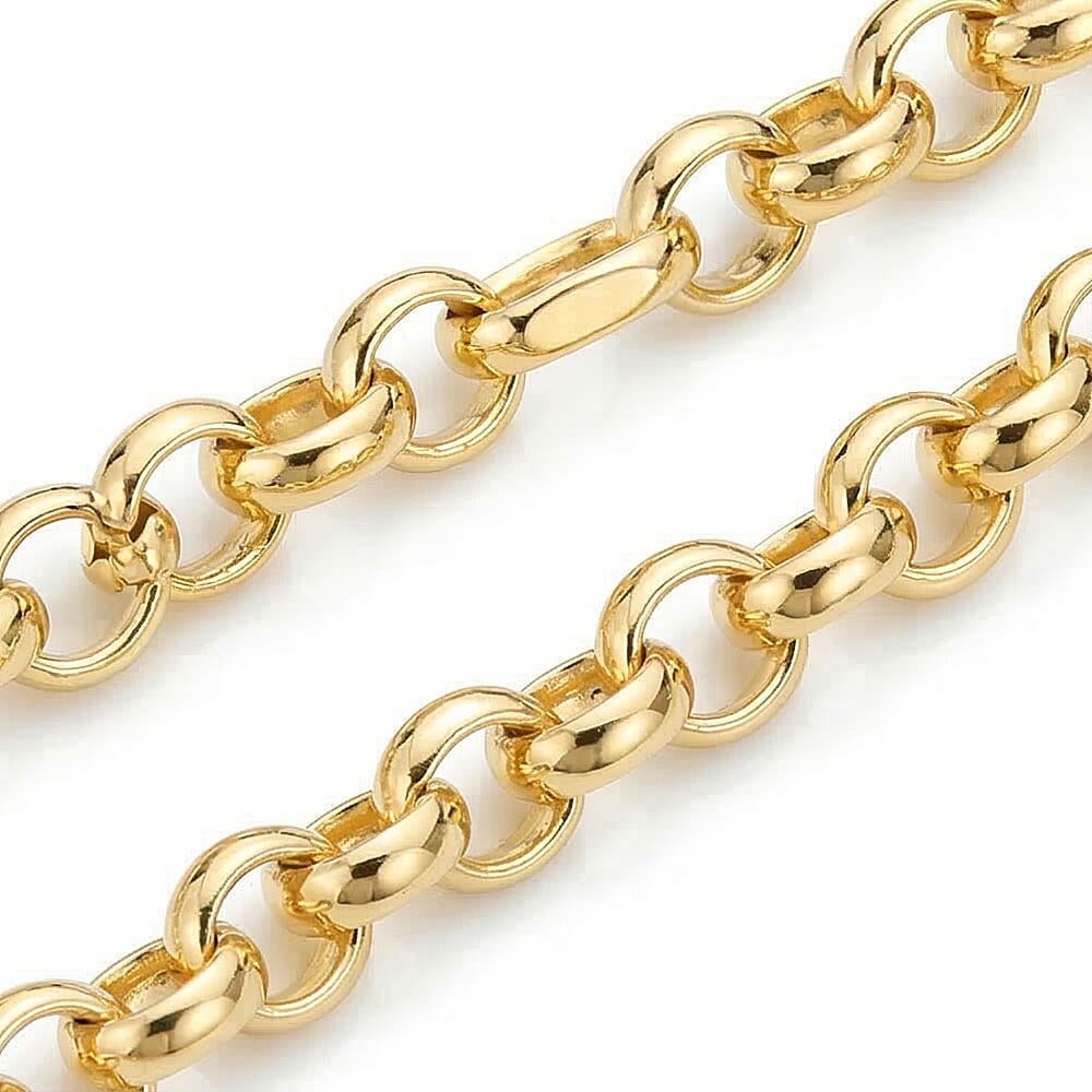 9K Yellow Gold High Finish Round Belcher Chain 16 Inch, 2.4 grams