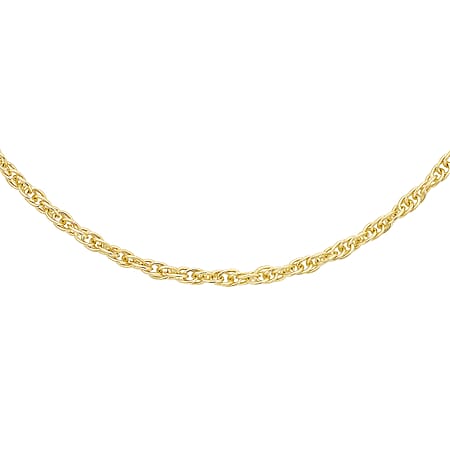 9K Yellow Gold 4 MM Prince Of Wales Chain With Spring Ring Clasp 16 Inch Polished