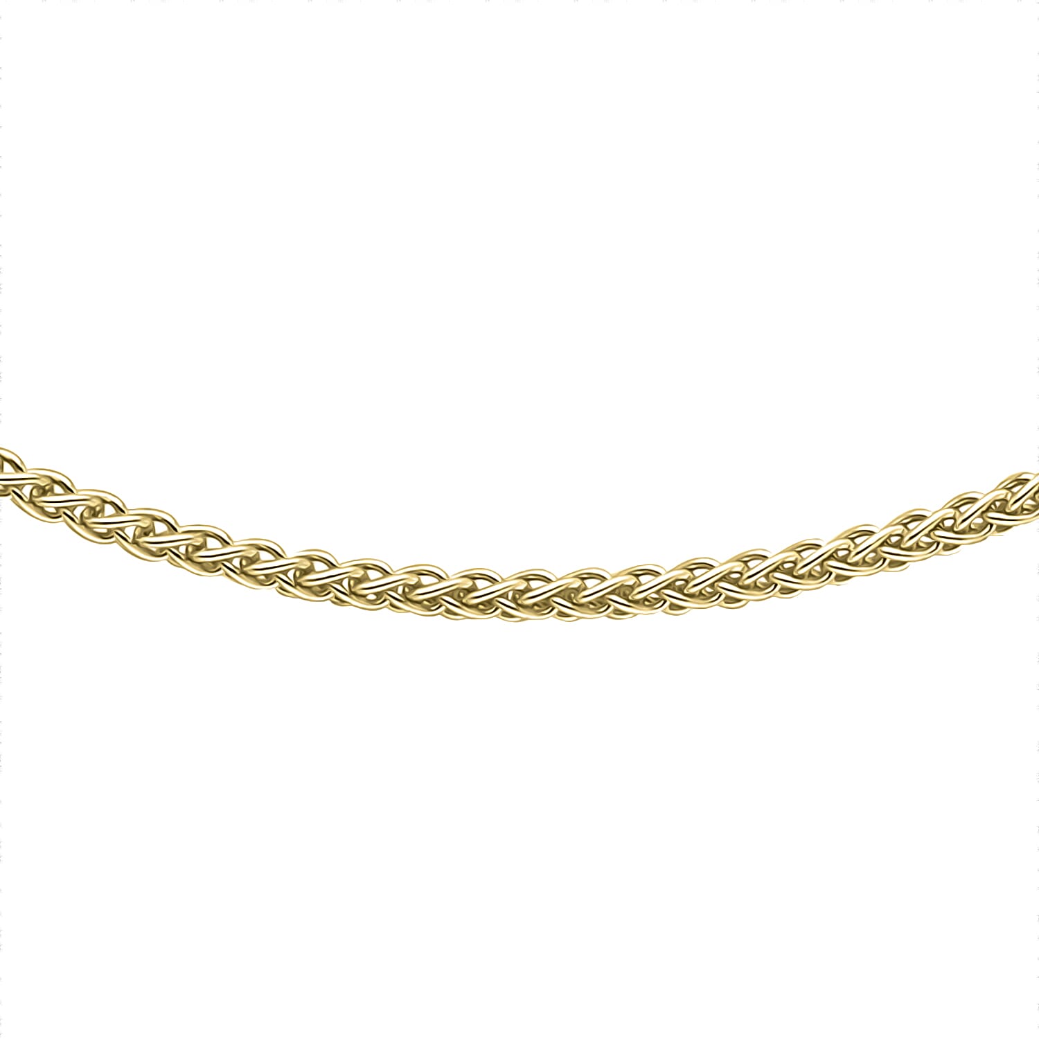 9K Yellow Gold High Finish Spiga Chain 16 Inch, 2.1 grams