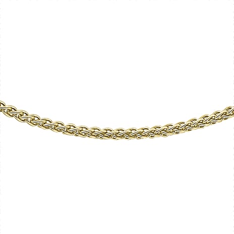 9K Yellow Gold High Finish Spiga Chain 16 Inch, 2.1 grams