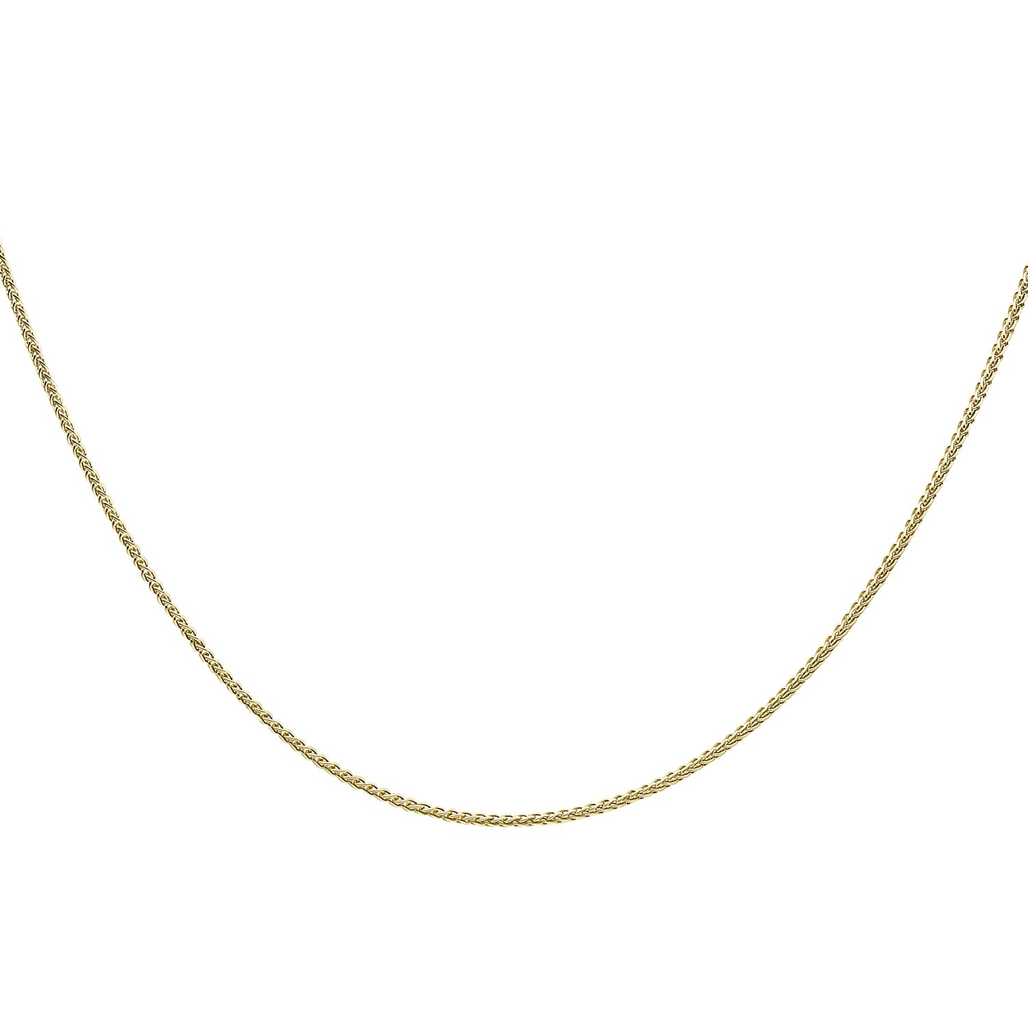 9K Yellow Gold High Finish Spiga Chain 16 Inch, 2.1 grams