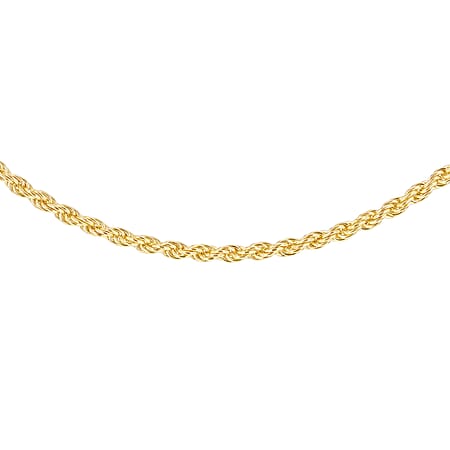 9K Yellow Gold 1.5 MM Rope Chain With Lobster Clasp 16 Inch Polished