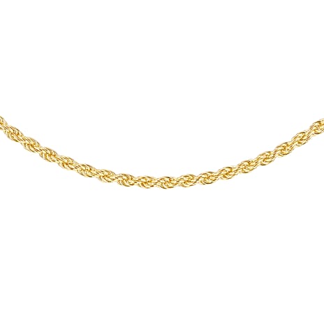 9K Yellow Gold High Finish Rope Chain 16 Inch, 3.4 grams