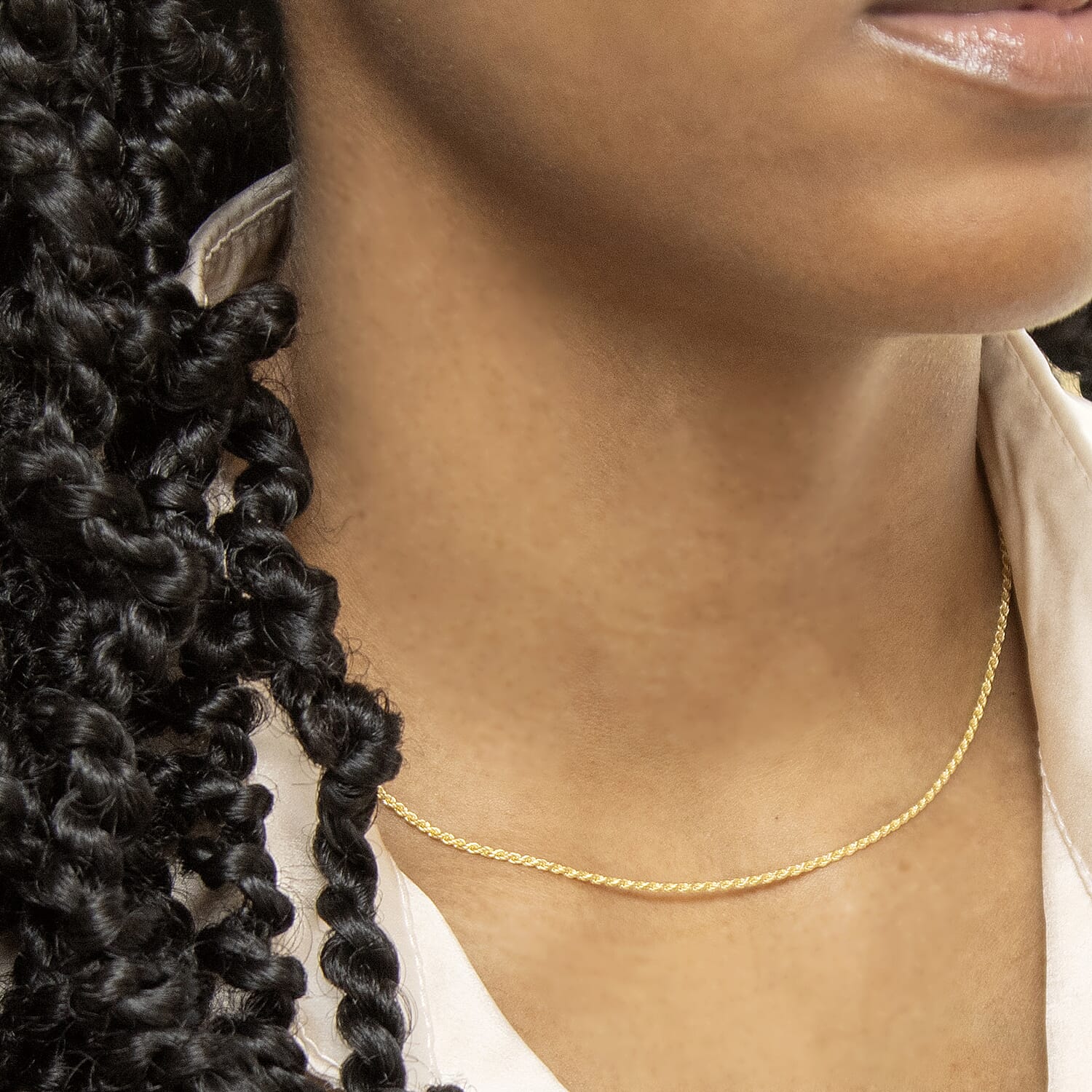 9K Yellow Gold High Finish Rope Chain 16 Inch, 3.4 grams