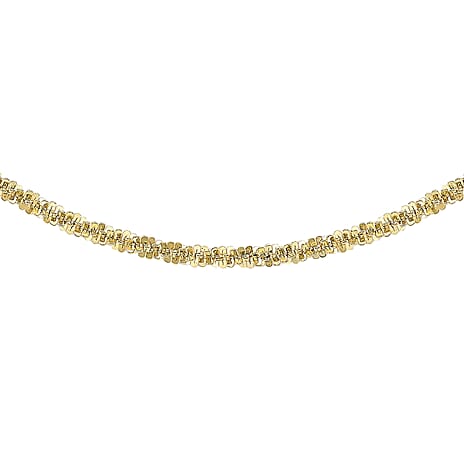 9K Yellow Gold High Finish 2.4MM Tocalle Chain 16 Inch, 2.8 grams