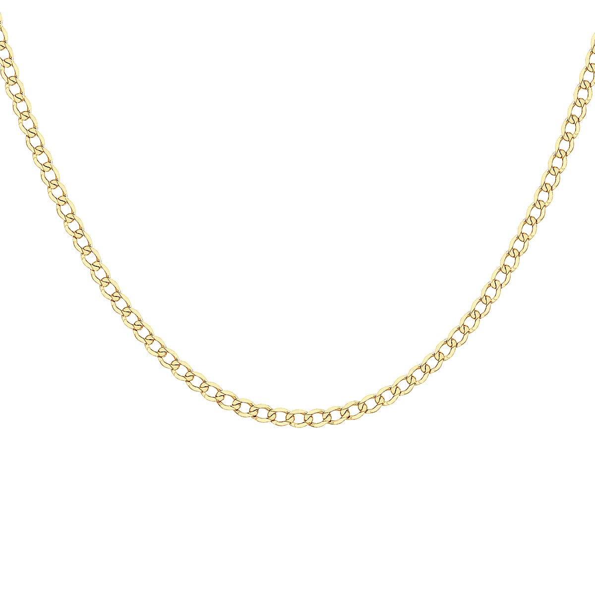 9K Yellow Gold Diamond Cut Flat Curb Chain 18 Inch, 6.2 grams