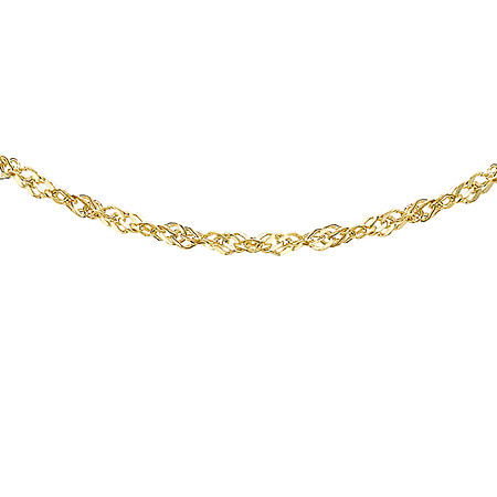 9K Yellow Gold Diamond Cut Twist Curb Chain 18 Inch 1.1 grams