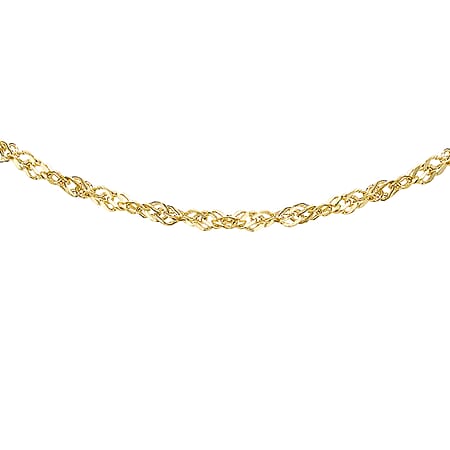 9K Yellow Gold Diamond Cut Twist Curb Chain 18 Inch 1.1 grams