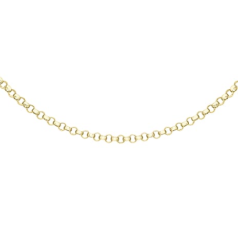 9K Yellow Gold High Finish Round Belcher Chain 18 Inch, 2.6 grams