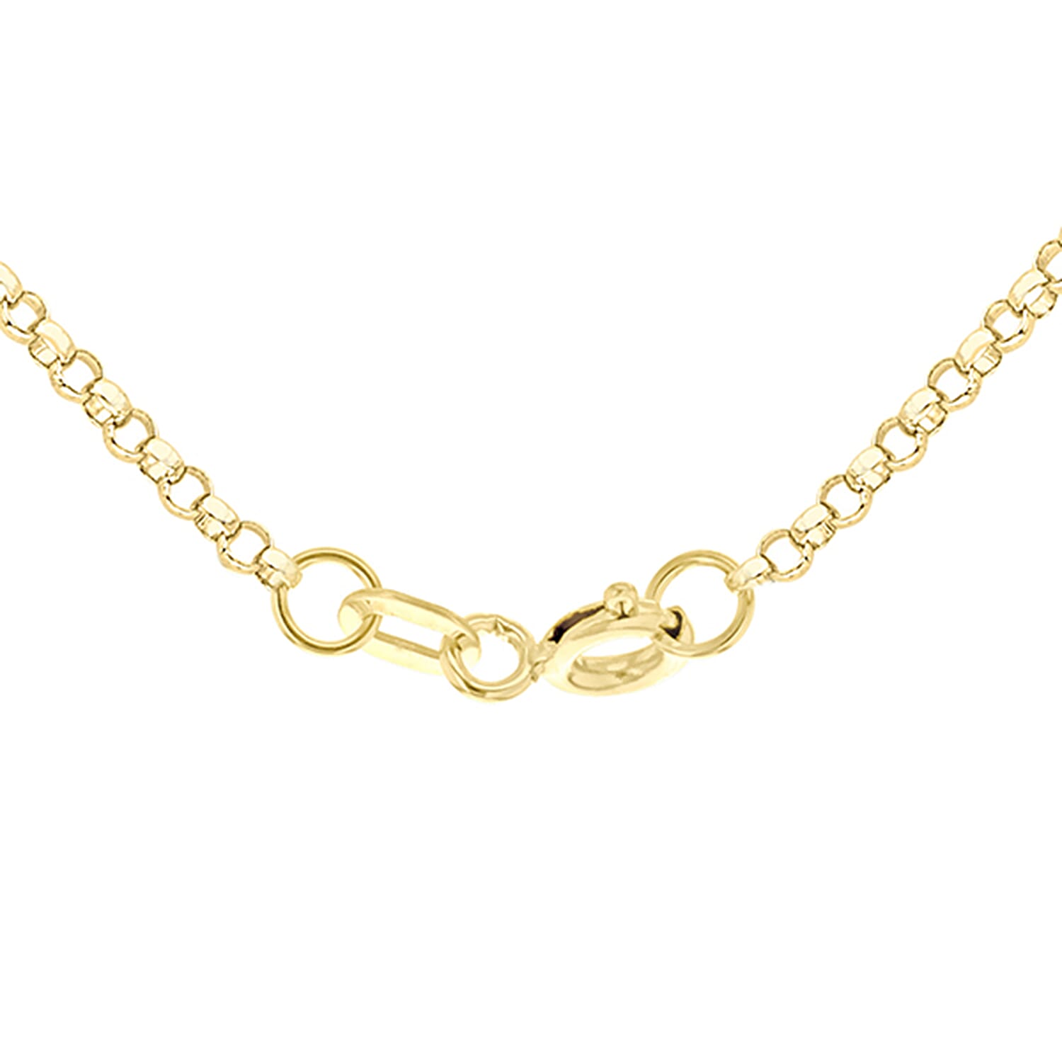 9K Yellow Gold High Finish Round Belcher Chain 18 Inch, 2.6 grams