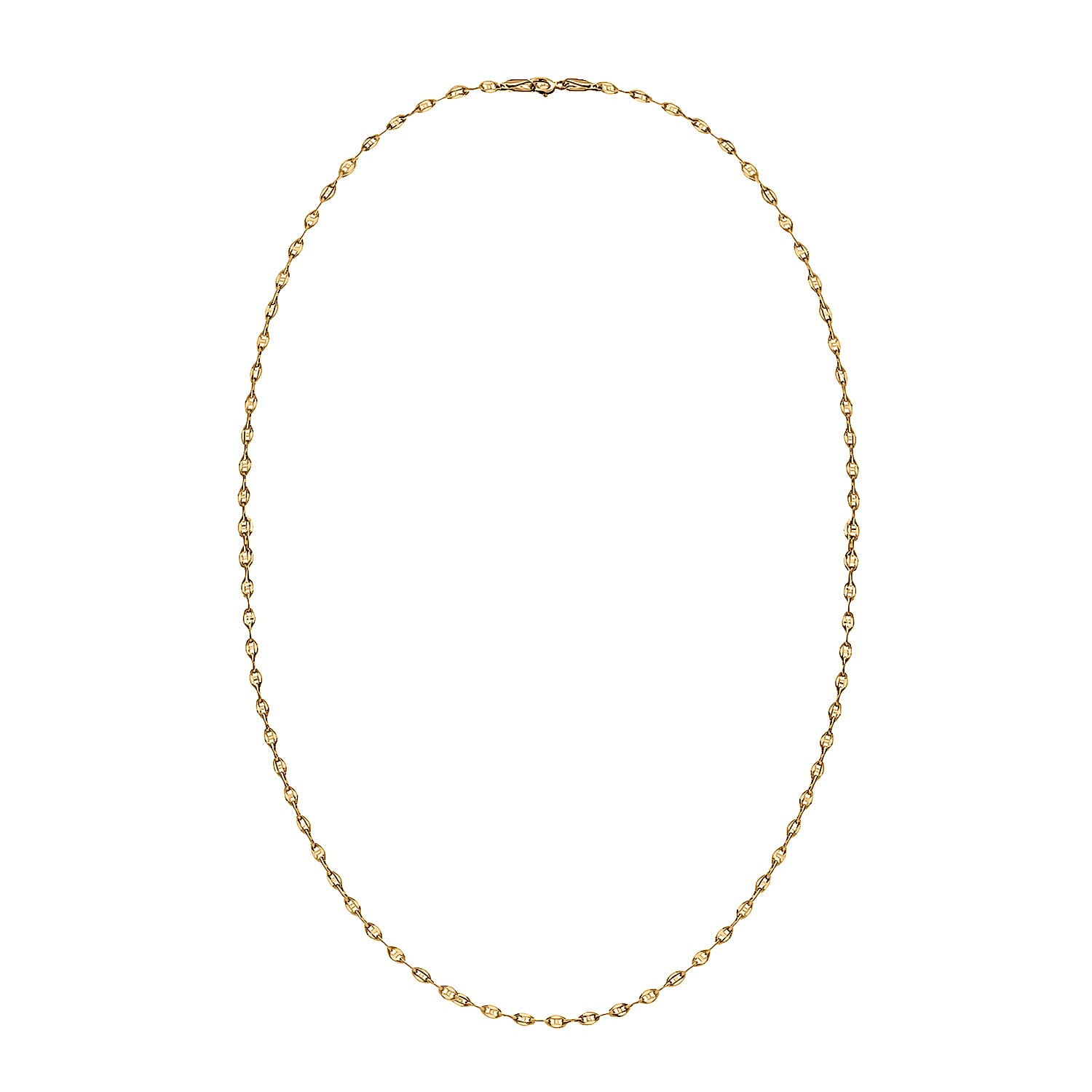 9K Yellow Gold High Finish Rambo Chain 18 Inch, 2.3 grams