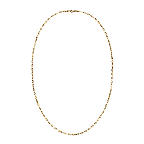 9K Yellow Gold High Finish Rambo Chain 18 Inch, 2.3 grams