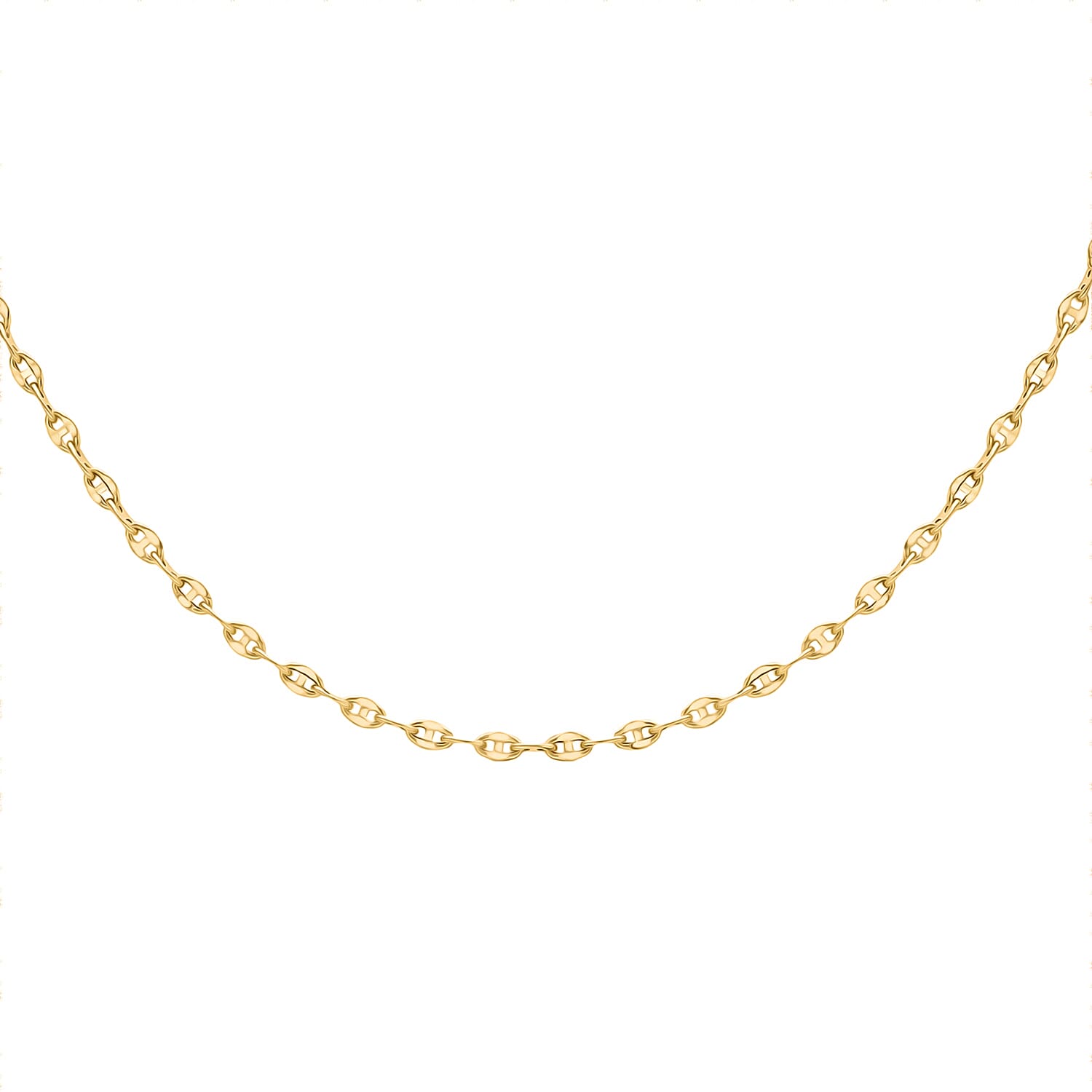 9K Yellow Gold High Finish Rambo Chain 18 Inch, 2.3 grams