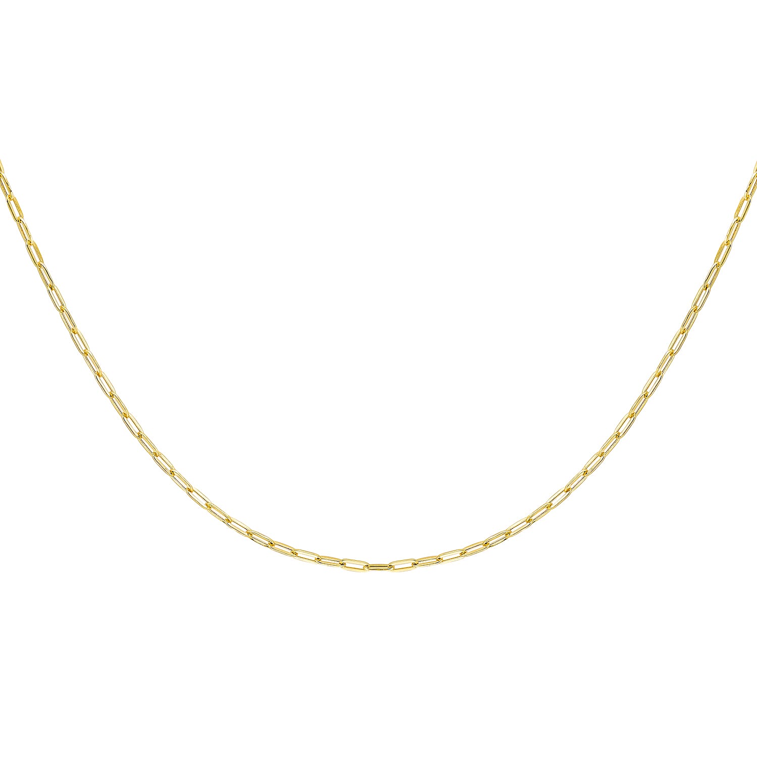 9K Yellow Gold High Finish 2.3MM Paper Chain 18 Inch, 1.9 grams