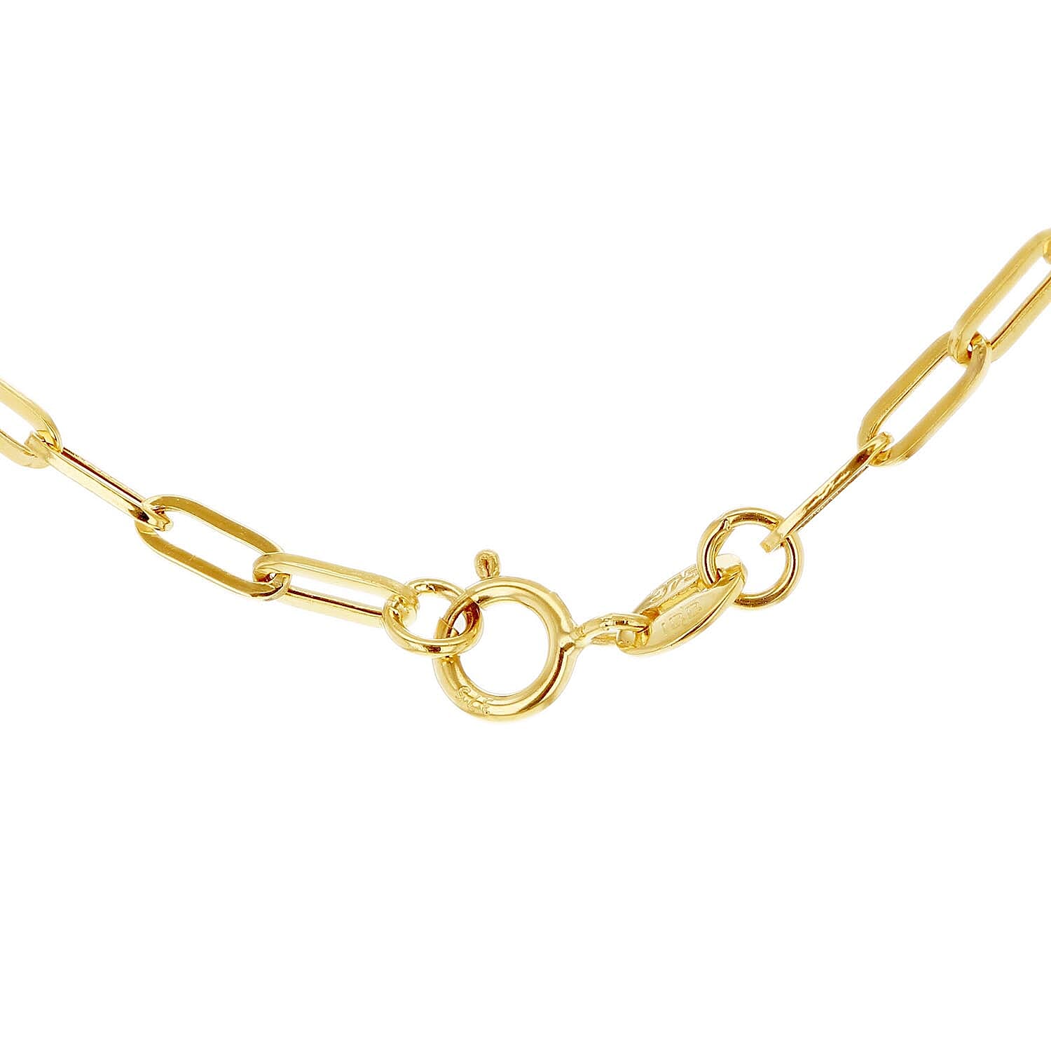 9K Yellow Gold High Finish 2.3MM Paper Chain 18 Inch, 1.9 grams