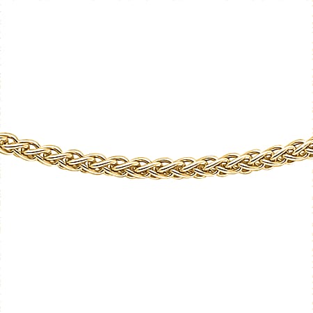 9K Yellow Gold 1.3 MM Spiga Chain With Spring Ring Clasp 18 Inch Polished