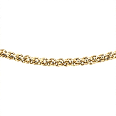 9K Yellow Gold High Finish Spiga Chain 18 Inch, 2.4 grams
