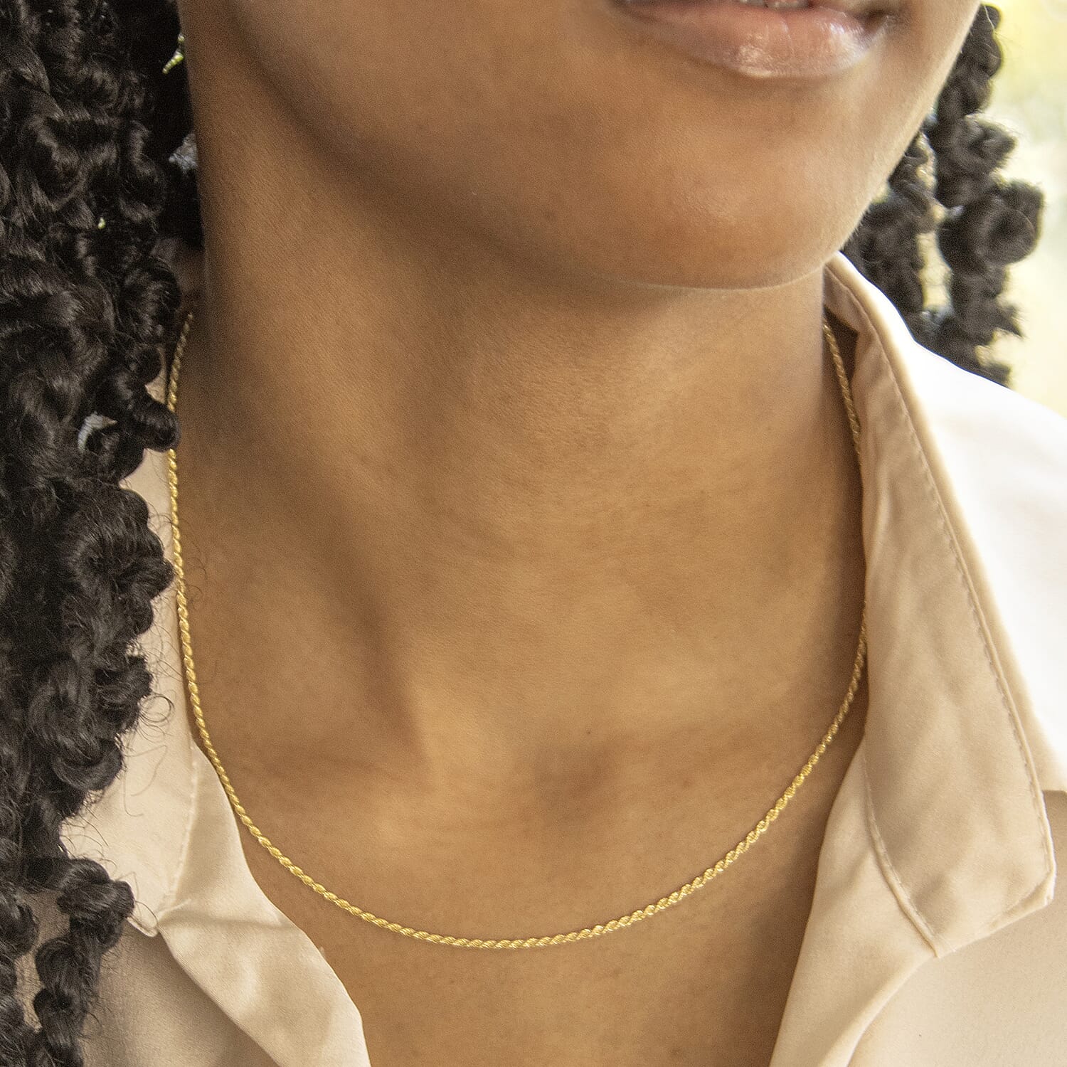 9K Yellow Gold High Finish Rope Chain 18 Inch, 3.8 grams