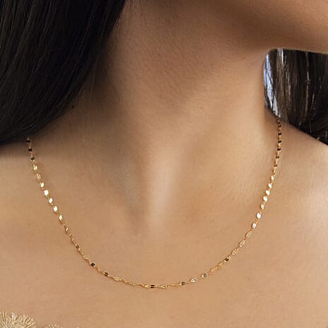 9K Yellow Gold 1.8MM Forzatina Chain 18 Inch, 0.9 grams