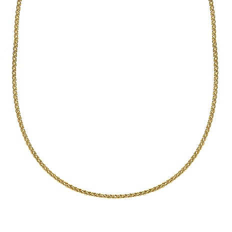 9K Yellow Gold High Finish 1.4MM Spiga Chain 18 Inch, 3.1 grams