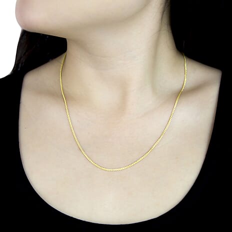 9K Yellow Gold High Finish 1.4MM Spiga Chain 18 Inch, 3.1 grams