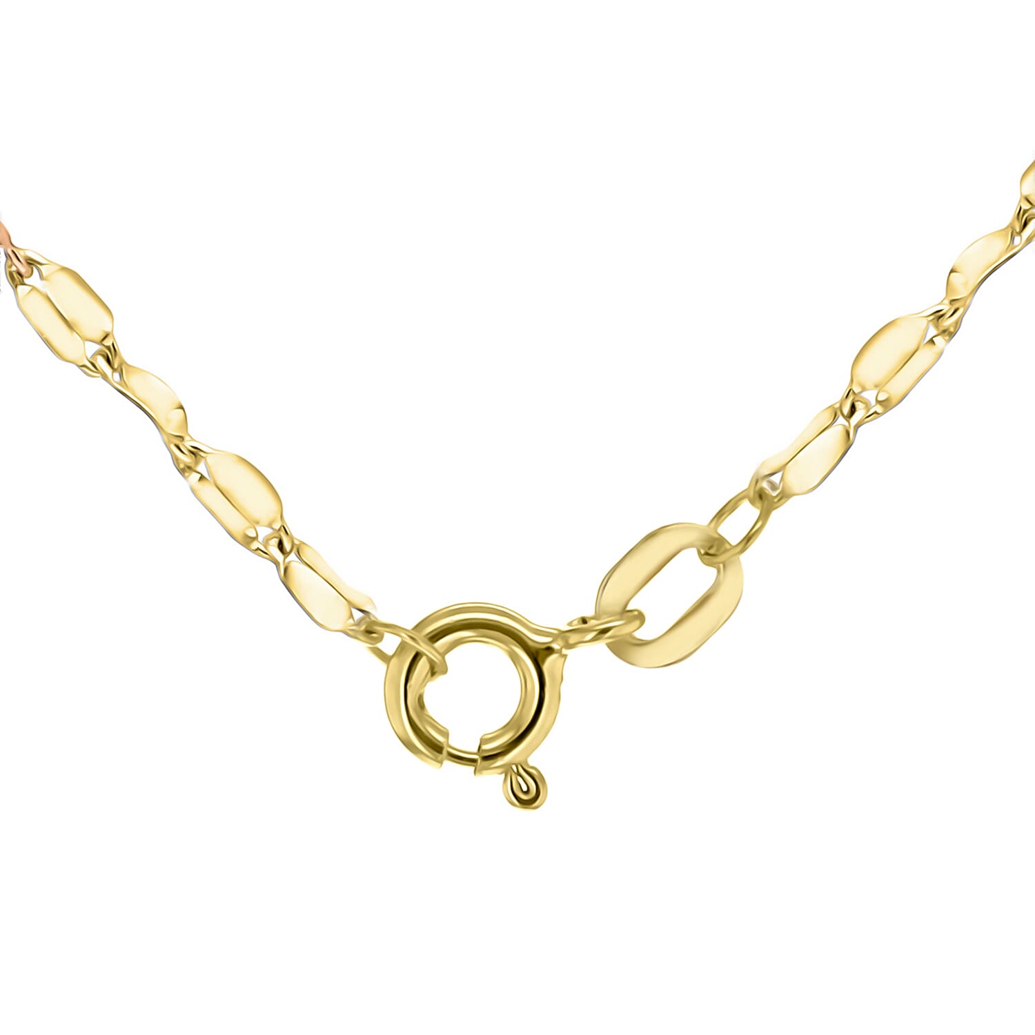 9K Tri Colour Gold High Finish Twist Link Chain 18 Inch, 1.6 grams