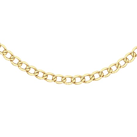 9K Yellow Gold Diamond Cut Flat Curb Chain 20 Inch 6.9 grams